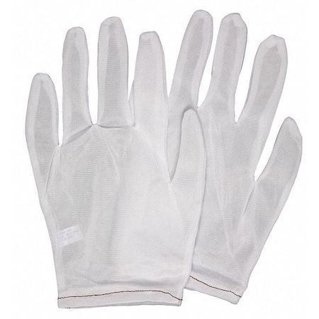 Reversible Inspection Gloves, Nylon, 8.5 in Length, Light, White, Size S, 12 PK MPN:8700S