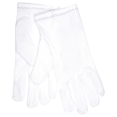 Reversible Inspection Gloves, Nylon, 9.5 in Length, Medium, White, Size L, 12 PK MPN:8750L