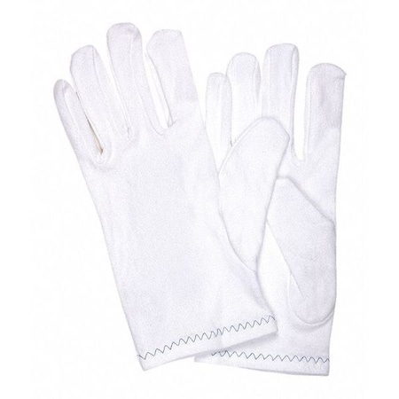 Reversible Inspection Gloves, Polyester, 8.5 in Length, Regular, White, Size S, 12 PK MPN:8771S