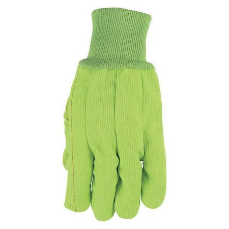 Knit Gloves, Canvas, None Uncoated, High Vis Green, L, 12 PK MPN:9018CDG