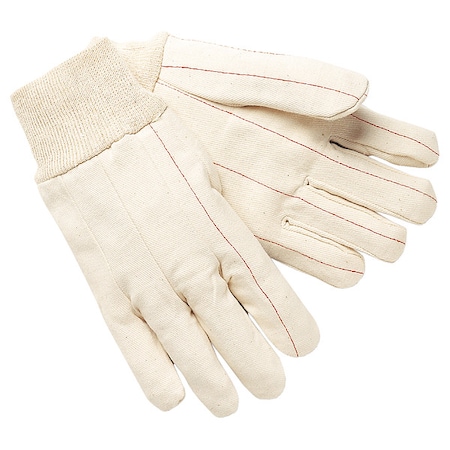Knit Gloves, Canvas, Cotton, Knit, Beige, Red, XL, 12 PK MPN:9018CXL