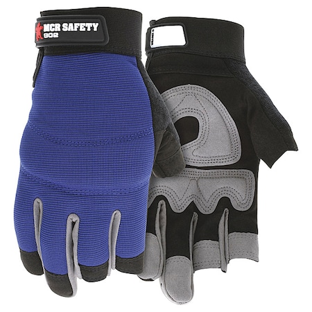 Fingerless Glove, Spandex®, Synthetic Leather, Hook-and-Loop Cuff, Wing Thumb, Partial Finger, XL MPN:902XL