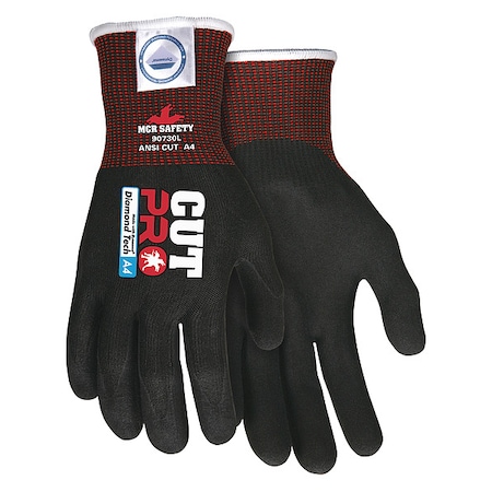 Cut-Resistant Gloves, Cut Level A4, Dipped, Foam Nitrile, Sandy, S 12 PK MPN:90730S