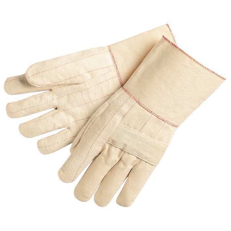 Hot Mill 9124G Heat Resistant Gloves, Cotton, 605 Degrees F Max Temp., Gauntlet Cuff White, 1 PR MPN:9124G