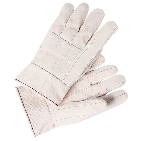 Hot Mill 9124K Heat Resistant Gloves, Cotton, 605 Degrees F Max Temp., Slip-On Cuff White, L ( 9 ) MPN:9124K