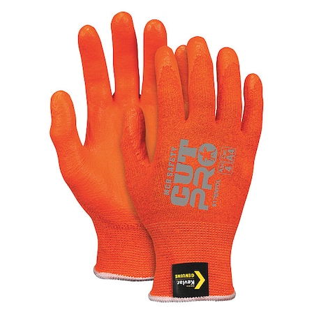 Hi-Vis Cut-Resistant Coated Gloves, Cut Level A4, Dipped, Foam Nitrile, Smooth, 2XL 1 PR MPN:9178NFOXXL