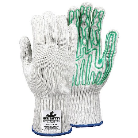 Cut Resistant Coated Left Hand Glove, Cut Level A6, Silicone, Fish Net, M MPN:92379MLH