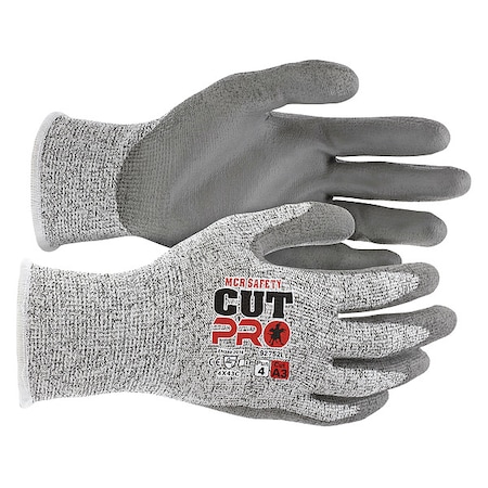 Cut-Resistant Coated Gloves, Cut Level A3, Dipped, Polyurethane, Smooth, L 12 PK MPN:92752L