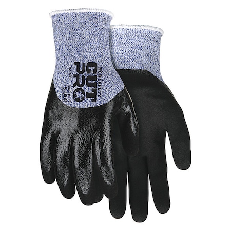 Cut Resistant Coated Gloves, Cut Level A4, Double Dipped, Nitrile, Smooth, L 1 PR MPN:92753L