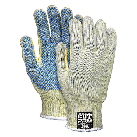 Cut Resistant Coated Gloves, Cut Level A7, Dotted, PVC, Dotted, L 1 PR MPN:93857L