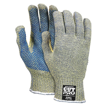 Cut Resistant Coated Gloves, Cut Level A4, Dotted, PVC, Dotted, S 1 PR MPN:93867S
