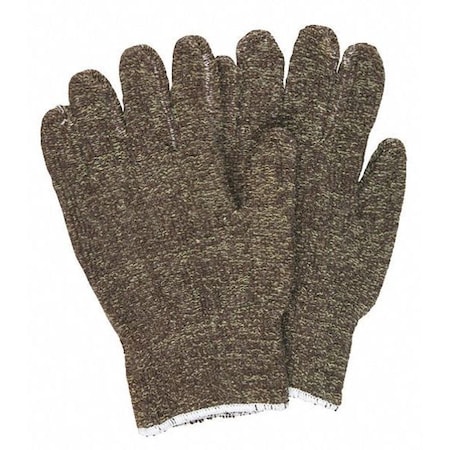 Weight Terry Kevlar Brown Cotto, PK12, Knit Wrist Cuff Back: Yellow; Hem: White, M, 12 PK MPN:9433KM