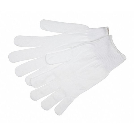 Knit Gloves, Nylon, None Uncoated, White, S, 12 PK MPN:9633SM