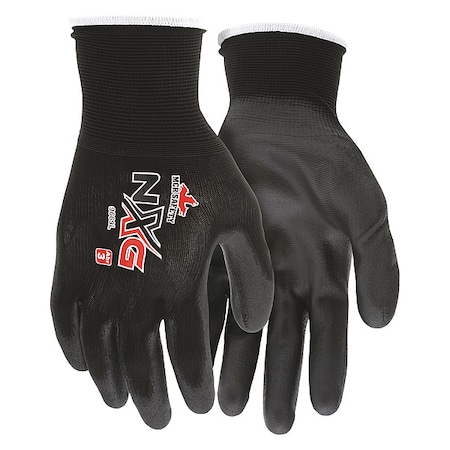 Coated Gloves, Polyurethane, Smooth, Palm, 4 Abrasion Level, Black, XL (10) 1 PR MPN:9669XL