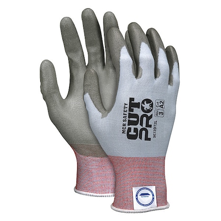 Cut-Resistant Coated Gloves, Cut Level A2, Dipped, Polyurethane, Smooth, S 1 PR MPN:9672DT2S