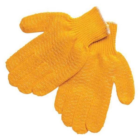 Knit Gloves, Acrylic, Fish Net Palm, Orange, S, 12 PK MPN:9675S