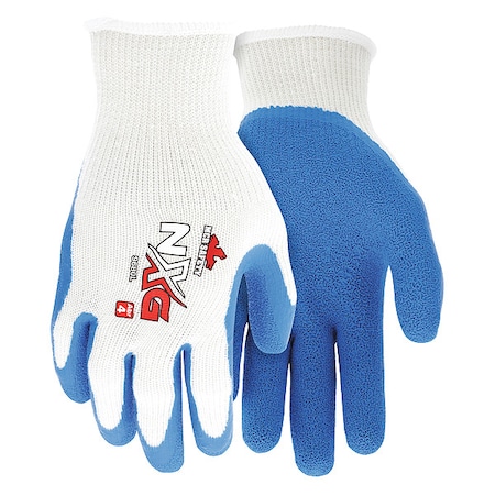 Coated Gloves, Latex, Textured, Palm, Not Tested Abrasion Level, White, L (9) 1 PR MPN:9680L