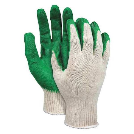 Coated Gloves, Latex, Smooth, 4-Mar, 0 Abrasion Level, White/Green, S 12 PK MPN:9681S