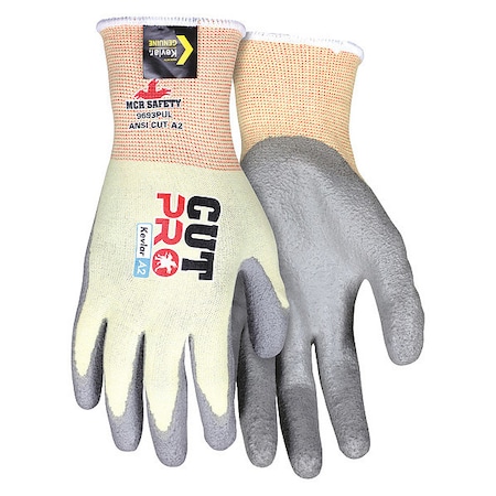 Cut-Resistant Gloves, Cut Level A2, Dipped, Polyurethane, Smooth, S 12 PK MPN:9693PUS
