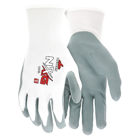 Coated Gloves, Nitrile, Smooth, Palm, 3 Abrasion Level, White, L (9) 12 PK MPN:9694L