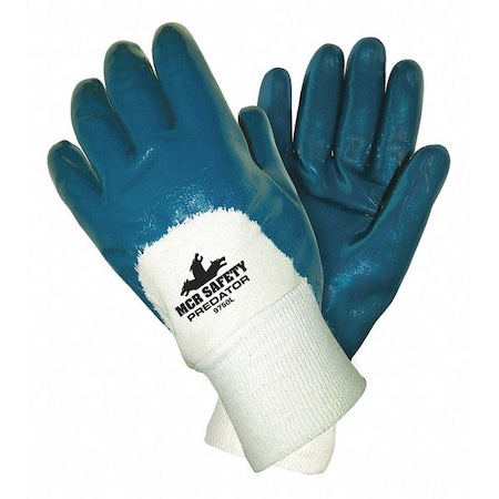 Chemical Resistant Gloves, Nitrile, 11 in L, 18.0 mil, Blue/White, L, 12 PK MPN:9750