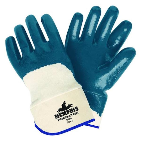 Chemical Resistant Gloves, Nitrile, 11 in L, 18.0 mil, Blue/White, S, 12 PK MPN:9760S