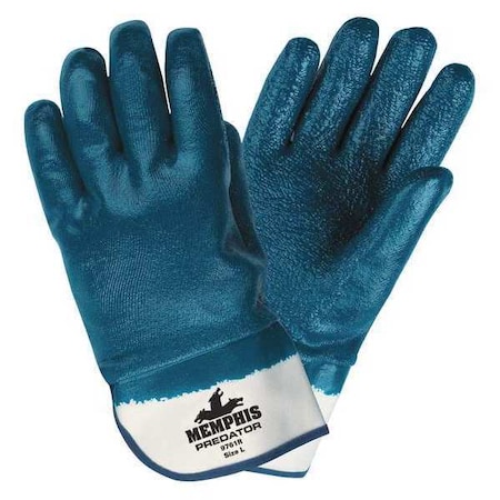 Chemical Resistant Gloves, Nitrile, 11 in L, 18.00 mil, Blue/White, M, 12 PK MPN:9761RM