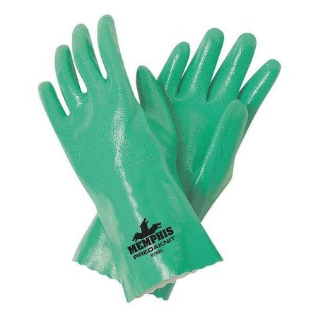 Predaknit Chemical Resistant Gloves, Nitrile, 12 in L, 14.00 mil, Green, M, 12 PK MPN:9782M