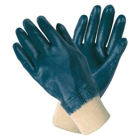 Coated Gloves, Nitrile, Smooth, Full, 0 Abrasion Level, Blue/White, XL 12 PK MPN:97981XL