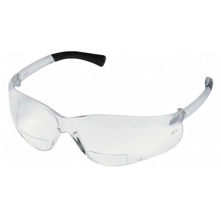 Bifocal Safety Reading Glasses, Anti-Scratch, Padded Arms, Clear Frame, Clear Lens, +2.00 Diopter MPN:BKH20
