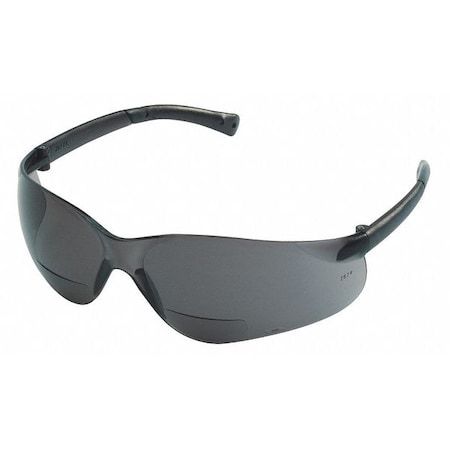 BK1 Reader Safety Glasses, Gray Wraparound Frame, 2.5 Diopter, Gray Lens, Anti-Scratch Coating MPN:BKH25G