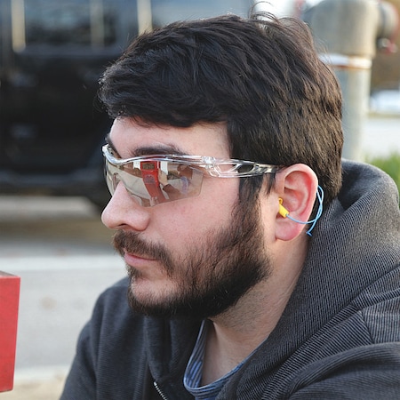 Checklite (CL4), Safety Glasses, Duramass Hard Coat, I/O Clear Mirror Lens, Earplug Retaining Temple MPN:CL419
