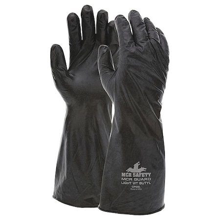 CP05 Chemical Resistant Gloves, Butyl, 14 in L, 5 mil, Black, L, 1 PR MPN:CP05L