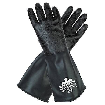 CP14R Chemical Resistant Gloves, Butyl, 14 in L, 14 mil, Black, M, 1 PR MPN:CP14RM