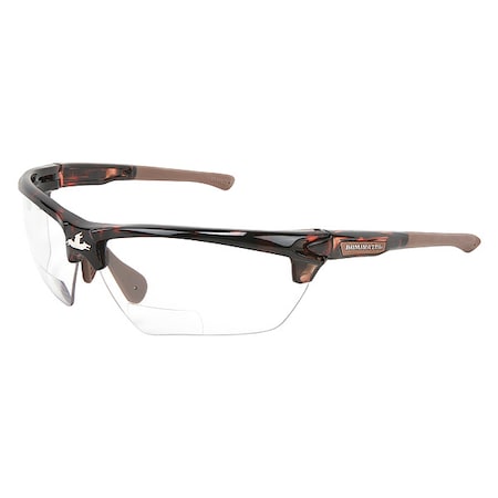 DM3 Reader Safety Glasses, Brown Traditional Frame, 2.5 Diopter, Clear Lens, Anti-Fog Coating MPN:DM13H25PF