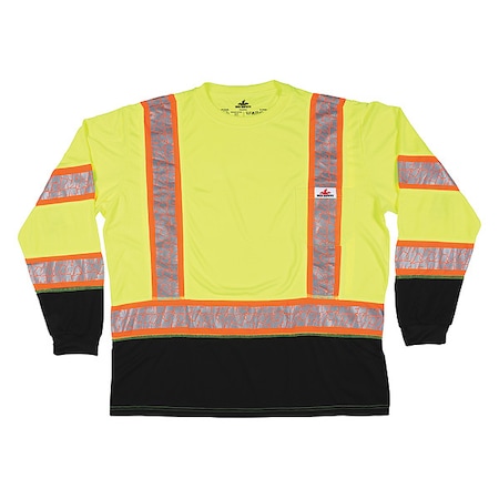 Long Sleeve T-Shirt, 3, R, Polyester, Green, 5XL MPN:FFLTC3SLX5