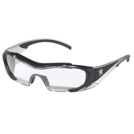 Hellion, Safety Glasses, Anti-Fog & Anti-Scratch, Clear Lens, Black/Silver Frame, Full-Frame MPN:HL110AF