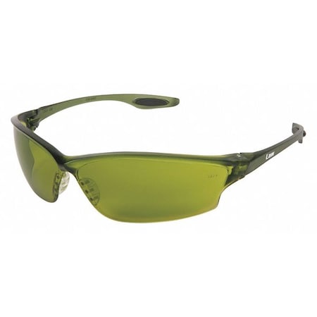 Law (LW2), Welding Safety Glasses, Anti-Scratch, Green Filter 2.0 Lens, Green Frame, Frameless MPN:LW2120