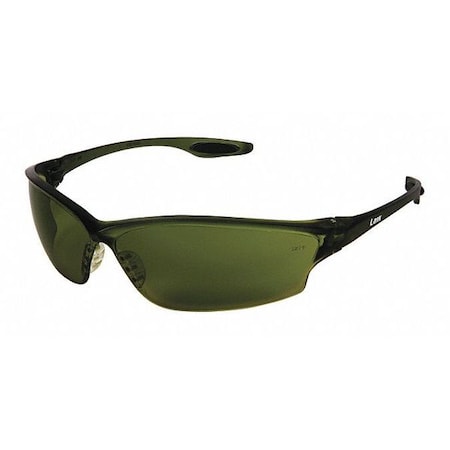 Law (LW2), Welding Safety Glasses, Anti-Scratch, Green Filter 5.0 Lens, Green Frame, Frameless MPN:LW2150