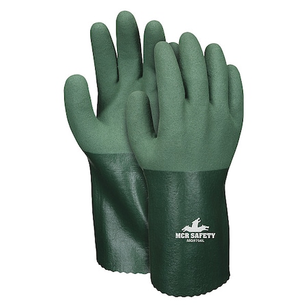 MG9756 Chemical Resistant Gloves, Nitrile, 12 in L, 15 mil, Green, M, 12 PK MPN:MG9756M