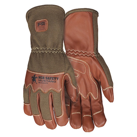 Leather Drivers Gloves, Goatskin with Nomex® Back ( Double Palm ), Gauntlet, Wing Thumb, Gunn Cut MPN:MU3624GFRL