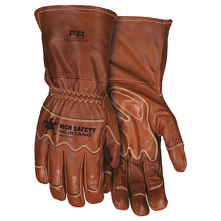 Leather Drivers Gloves, Goatskin ( Double Palm ), Gauntlet, Wing Thumb, Gunn - Full Back Cut, Brown MPN:MU3624GM