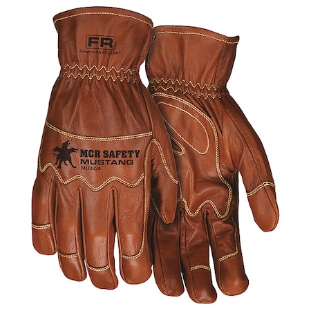Leather Drivers Gloves, Goatskin ( Double Palm ), Shirred Slip-On, Wing Thumb, Gunn - Full Back Cut MPN:MU3624L
