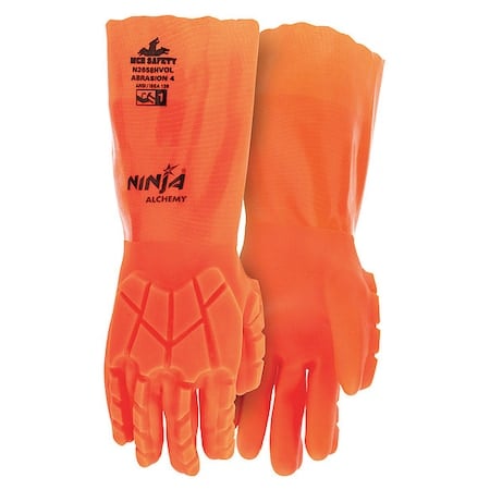N2658HVO Chemical Resistant Gloves, PVC, 14 in L, 15 ga, Orange, L, 1 PR MPN:N2658HVOL