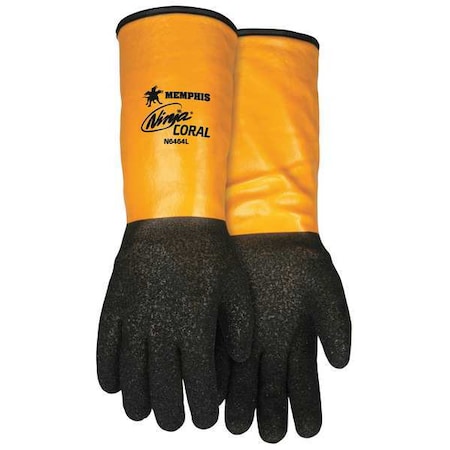 Cut Resistant Coated Gloves, Cut Level A4, Double dipped, PVC, Rough, L 1 PR MPN:N6464L
