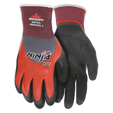 Coated Gloves, Foam Nitrile, Flat Dip, Palm, Not Tested Abrasion Level, Gray, S (7) 1 PR MPN:N96783S