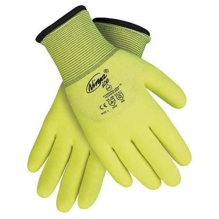 Coated Gloves, Acrylic Terry/Nylon Lining, High-Visibility Yellow, XL ( 10 ) MPN:N9690HVXL