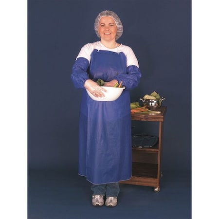 6 Mil Blue Vinyl Apron Sewn Edge 35, PK12, Vinyl, Blue, 45 in, Universal MPN:O63S4