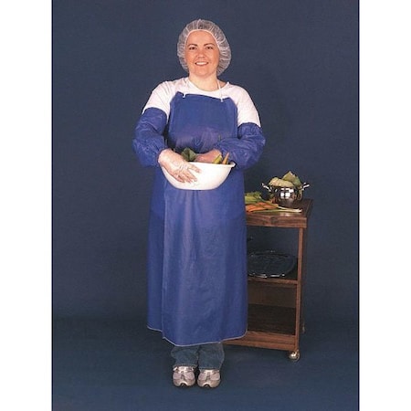 6 Mil Blue Vinyl Apron Sewn Edge 35, PK12, Vinyl, Blue, 48 in, Universal MPN:O63S5
