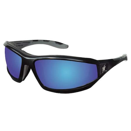 Swagger (RP2), Safety Glasses, Anti-Scratch, Blue Mirror Lens, Black Frame, Full-Frame MPN:RP218B